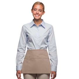 Averill's Sharper Uniforms Reversible Three Pocket Waist Apron Reversible 3 Pocket (Set of 6) Khaki