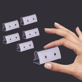 WedDecor Plastic Tablecloth Clips with Hook & Loop Strips, Transparent Table Skirting Clips, Table Skirt Clips, for Banquets, Weddings, Parties, 6.5cm x 2.5cm x 2.5cm, Pack of 12