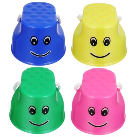 Supvox 4 Pieces Sports Stilts Toy for Boys Girls Sensory Training Equipment Outdoor Games Balance and Concentration Mixed Colours