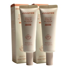 Innisfree Daily UV Tone Up No Sebum Sun Cream Beige 50ml x 2 / 이니스프리 데일리 유브이 톤업 노세범 선크림 베이지 50ml x2개