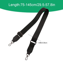 HQRKOTM 1 x Shoulder Strap for Handbag, Laptop Bag, Bag Strap, Black, Adjustable Length 75-145 cm, Width 3.8 cm, Replacement Strap Strap, Shoulder Strap for Laptop Bag, a