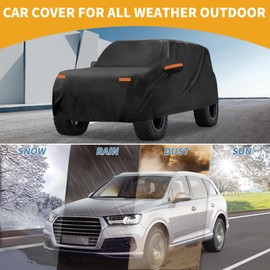 Partuto Car Cover Waterproof All Weather Sun Rain Protection Full Exterior Cover for Lexus GX 190T-PU Black with Left Side Zippers