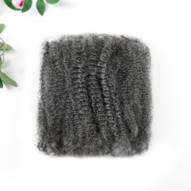 Pre-sretched Afro Kinkys Bulk Human Hair Human Hair for Locs/Twists/Braids/Repair Locs Afro Kinky Curly Bulk Can Bleach And Dye(#SALT&PEPPER,10inch 50g)