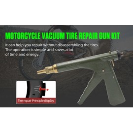 Angchun Tire Repair Kits, Tire Pluger Motorcycle Tubeless Vacuum Tyre Repair Tool Kit with 32PCS Rubber Plugs Tire Plug Gun Kit for Motorcycle Dirt Bike ATV Lawn Mower