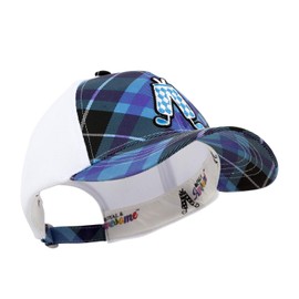 Royal & Awesome Blue Plaid Baseball Cap, Tartan Golf Hat for Men