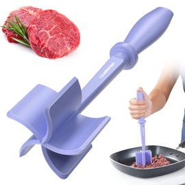 Premium Heat Resistant Masher and Smasher for Hamburger, Ground Turkey and More, Nylon Tool and Meat Fork, Mix Chopper