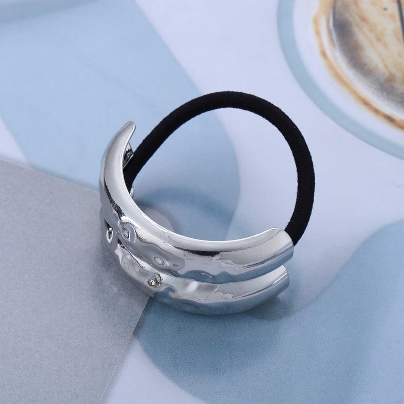 Cybche Silver Metal Hair Ties Band - 1 Count (Pack