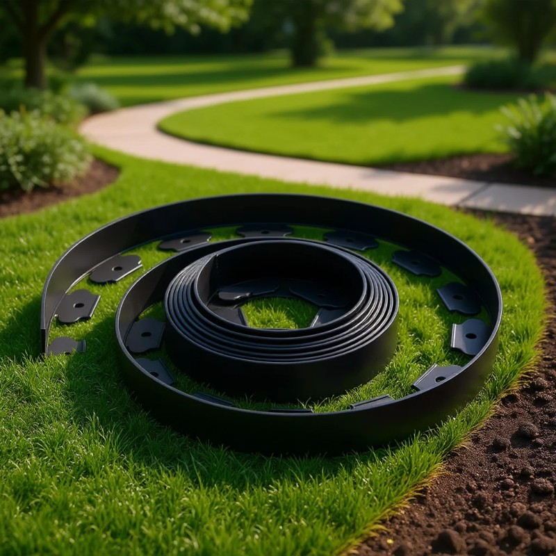 Plastic Garden Border 20ft X 2 UV Resistant Flexible Lawn