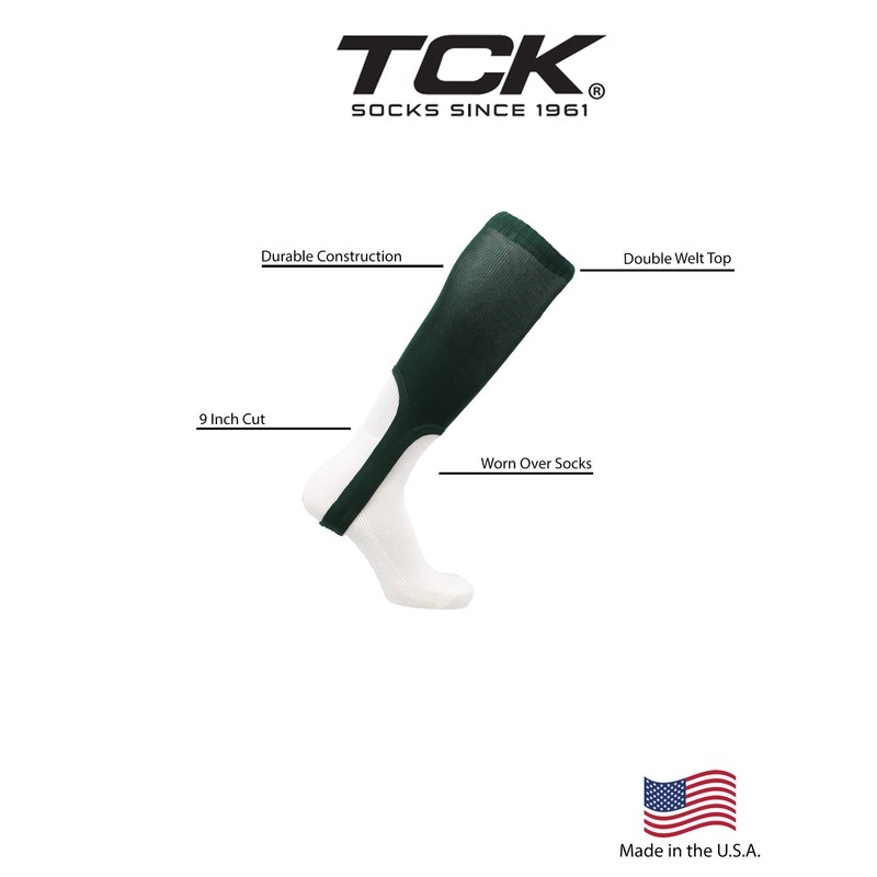 TCK 9 Inch Solid Baseball Stirrups (Dark Green, Large)
