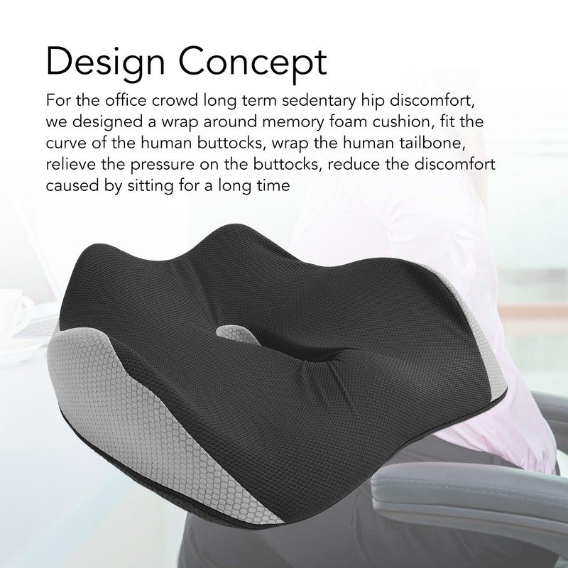 Seat Cushion for Long Sitting Memory Foam Slow Rebound Breathable