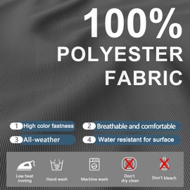 ClawsCover 3Pack Outdoor Seat Cushions Replacement Covers Fit for 4 Pieces Wicker Rattan Patio Furniture Conversation Set Chair Loveseat,36x18x2,18x18x2,Dark Gray-Small (Include Cover Only)