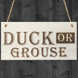Red Ocean Duck Or Grouse Novelty Wooden Hanging Plaque Gift Garden House Door Sign