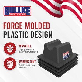 USA Made BULLKE 4 Pack Mini Rooftop Pipe Support - 6" x 6" x 3" - 300 lbs Capacity - UV Resistant - Strong, Durable Roof Pipe Supports for Conduit, Rubber, PVC, Metal Pipes - Universal Fit