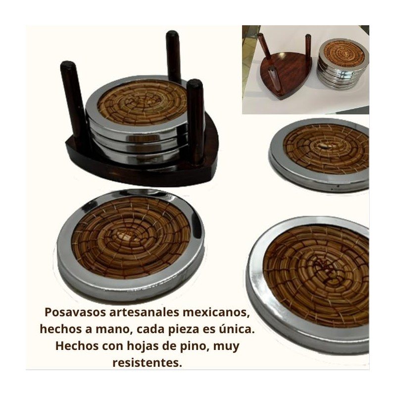 6 Posavasos de Ocoxal, 10 cm dimetro
