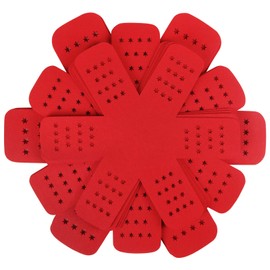 BYKITCHEN BYKITCHEN Pan Pot Protectors, Larger & Thicker Pan Protector with Stars, Set of 12 and 3 Different Sizes, Red Pot Divider Pads for Protecting and Separating Your Cookware