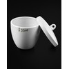 QWORK Lab Porcelain Crucible with Lid, 2 Pack, 50ml Capacity,