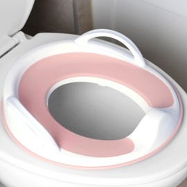 Jool Baby Potty Training Seat for Boys and Girls with Handles, Fits Round & Oval Toilets, Non-Slip with Splash Guard, Includes Free Storage Hook (Pink)