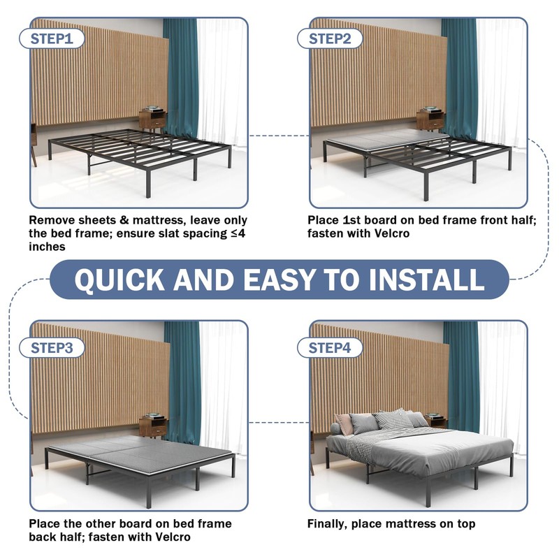 Arzarme Bunkie Board Queen Size 60"x80" for Under Mattress Bed