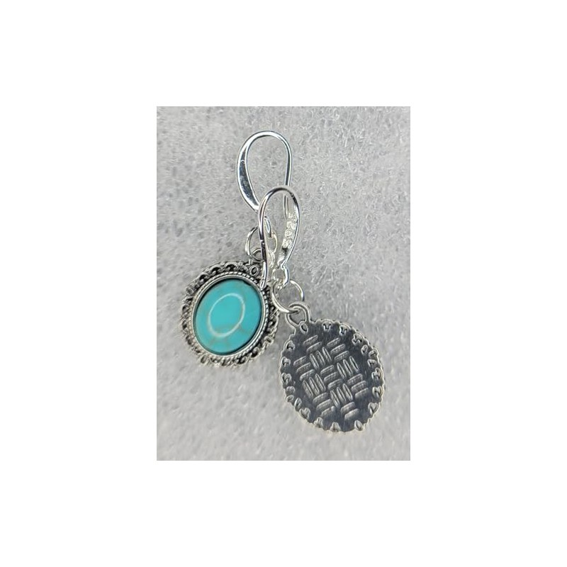 Sterling Silver oval turquoise Earrings