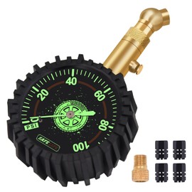 SAFELIFE Tire Pressure Gauge (0-100 PSI) Heavy Duty, Certified ANSI Accurate with Large 2.5 Inch Easy to Read Glow Dial, Low - High Air Pressure Gauge. Tire Gauge for Car and Trucks Tires