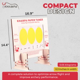 KHAMPA DIY Paper Tuning Archery Kit with 12 Paper Sheets- Portable & Reusable Archery Paper Tuner w/Stand for Hunting Seasons Hunter Accessaries