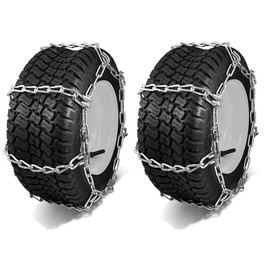 OakTen Set of 2 22x8x10 22x9x12 23x6.5x12 23x8.5x12 Tire Chains for Lawn Garden Tractors Mowers and Rider, 4-Link Lawn Tractors Tire Chains