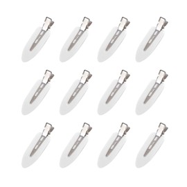 POFET Pack of 12 No Bend Hair Clips Makeup No Crease Hair Clips Pin Curl Clips for Hairstyle Pony Waves Styling or Makeup Application White