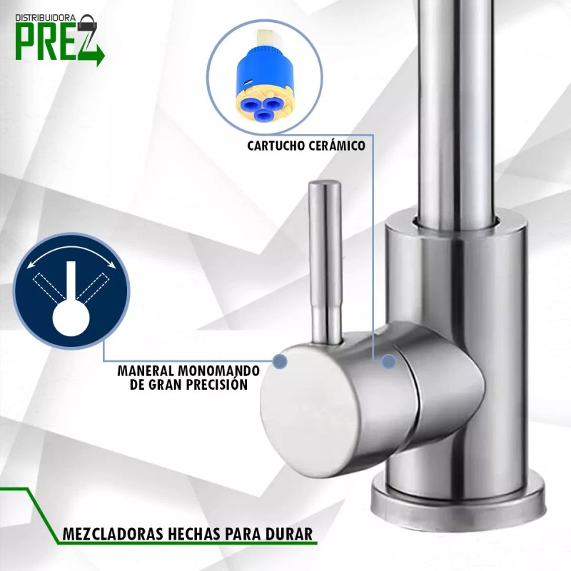 Prez Grifo Mezcladora Monomando Fregadero Inoxidable Sp-10020