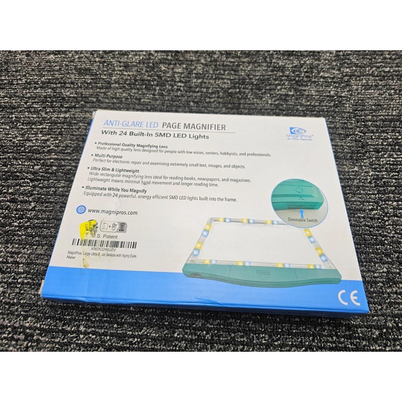 MagniPros 5X Large Ultra Bright LED Page Magnifier with 3