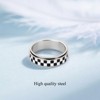 Fidget Ring for Anxiety Men Women: Black and White Checkered