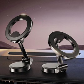 JEEFREE Magnetic Car Phone Holder for car[360°Rotation& 96+LBS Suction & 2800gf Magnetic]Dashboard Magnetic Phone Holder.All-Metal Folding Car Phone Mount for iPhone16 15 14 13 Pro Max&All smartphones