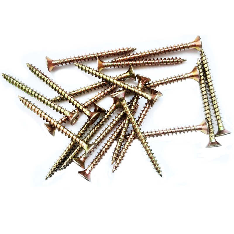 M4 Wood Screws Zinc Plated Yellow Long 2 inch (0.16"