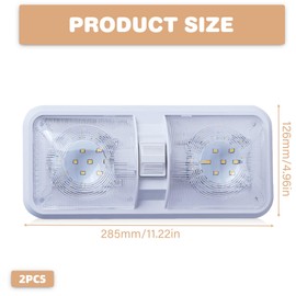 GAOUTO Pack of 2 120 LED Car Interior Lighting: 12V-24V LED Car Interior Lighting with Switch, 3 Colour Temperatures Dimmable, 6500 K White Light Car Lighting Strip for Car, Motorhome, Bus, Caravan