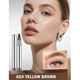 Erinde Braun Microblading Eyebrow Pencil, Long-Lasting, Waterproof and Smudge-proof Eyebrow Pencil, Natural and Defined Eyebrows, with Micro-Branched Applicator #02