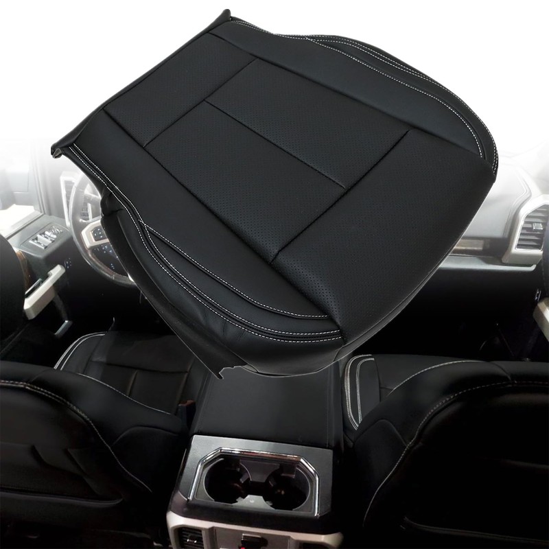 NLQR Front Driver Side Bottom Replacement Seat Cover Black Microfiber