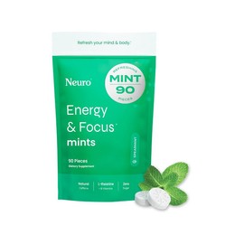 NEW Neuro Energy Caffeine Mints (90 Pieces) - Sugar-Free Nootropic Mints for Energy & Focus with L-theanine, Natural Caffeine, Vitamin B12 & Vitamin B6 - Spearmint Flavor
