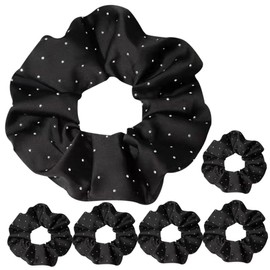 SAFIGLE 6Pcs Rhinestone Hair Scrunchies for Women Elegant Ponytail Holders Soft Hair Ties Hair Accessories for Weddings and Everyday Use