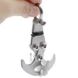 Wolfride Gravity Grappling Hook Stainless Steel, Heavy-Duty Tree Climbing Gear Grappling Hook with Secure Lock | Foldable Carabiner Hook Multifunctional for Hiking, Camping, Survival