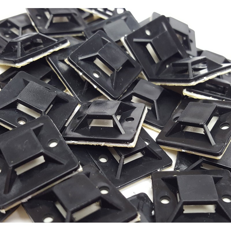 Cable Tie Mounts Self Adhesive Clips Wire Tie Base (25mm