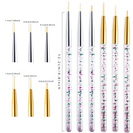 6 Pieces Makeup Brush Line Fine Point Eyeliner Brush Eye Makeup Gel Applicators Cosmetic Eye Wands Eyeliner for Water Activated Eyeliner Makeup Tool (Gold, Silver)