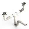 UZMAN Double Siphon, with Flexible Hose, Double Connection, Sink, Kitchen