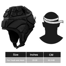 ZENFUN Rugby Helmet Shell, Soft Padded Headgear for Soccer, Protective Football Headguards for Youth, Scrum Cap for Kids, Medium/Large/Extra Large Size