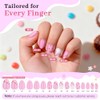 Kit de uñas postizas Qiek de 16 tamaños para niñas: