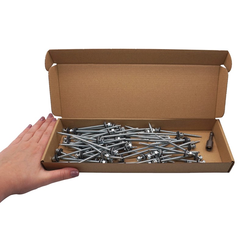 SKIR'CO (Pack of 60) Galvanised Roofing Screws 4.8 x 90mm