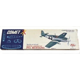 Guillows Comet Model Airplane Plans (FF): N.A. Mustang P-51 18" Scale Rubber-Powered