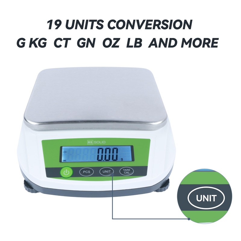 U.S. Solid Precision Balance, 5000g/11lb x 0.01g Analytical Digital Lab