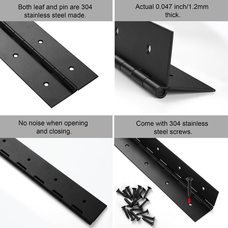 2 Pack Heavy Duty Piano Hinge 24 Inch x 2