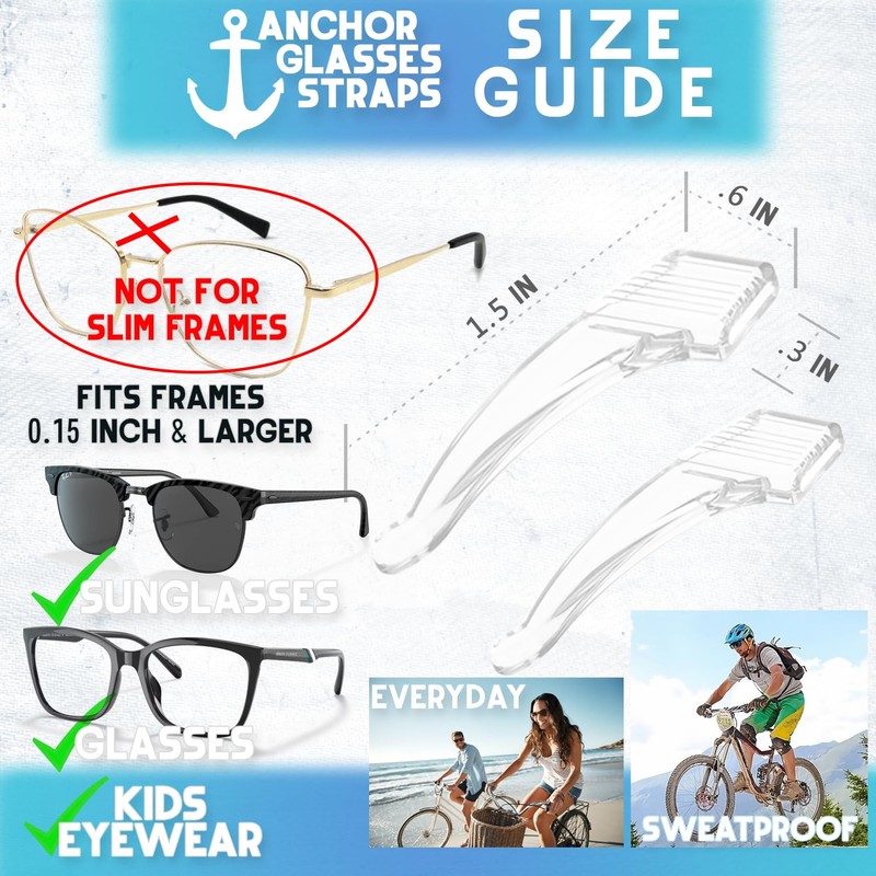 Anchor Glasses Straps Anchor Glasses Grips - 3 Pack -