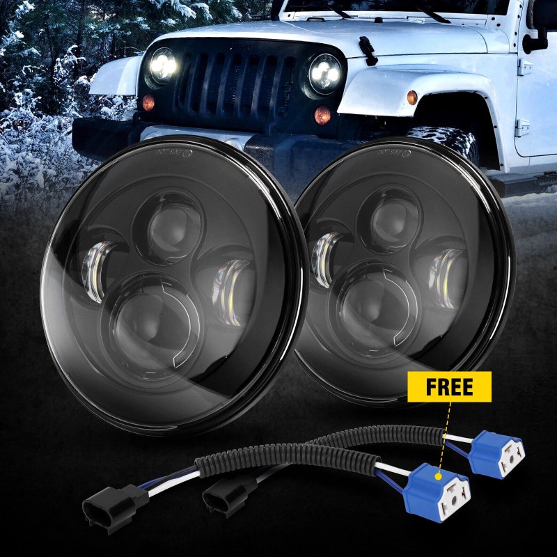 Bricologht 2pcs 7Inch Round LED Headlight DOT 6012 For Freightliner