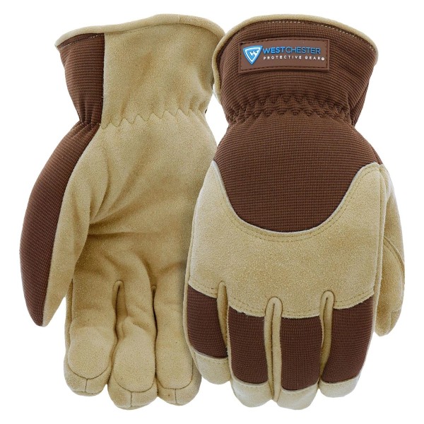West Chester Deerskin Split-Leather Palm Men's Work Gloves, Thinsulate Lining...